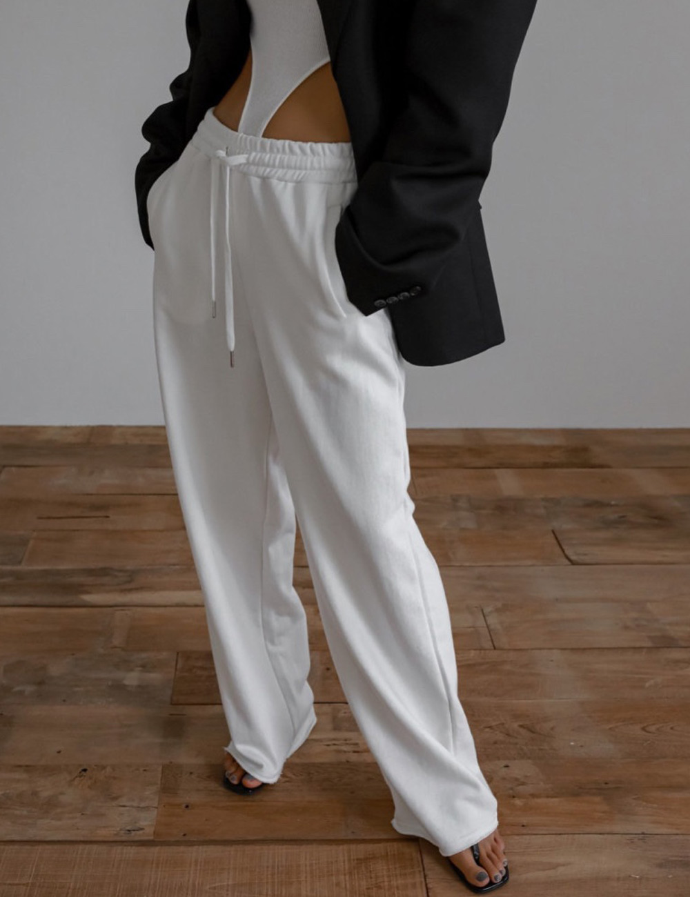 papermoon cutting detail sweat trouser pants